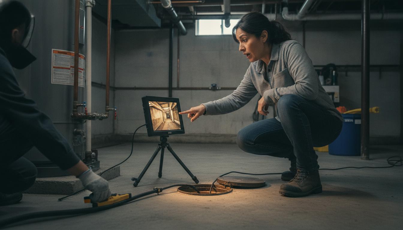 The camera inspection is the one step that tells you whether a localized repair will hold or whether the whole line is failing.
