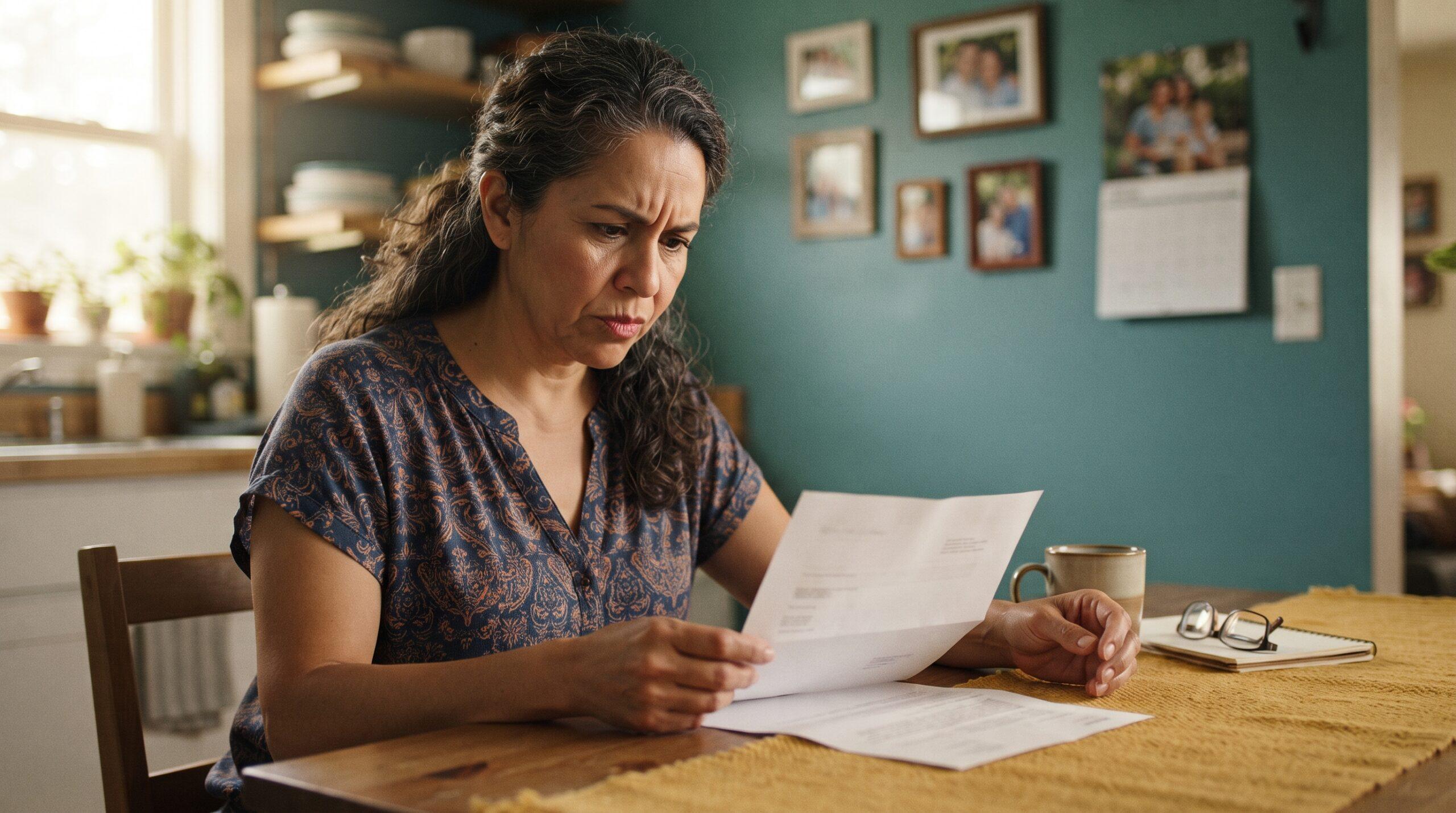 The letter she is reading does not say 